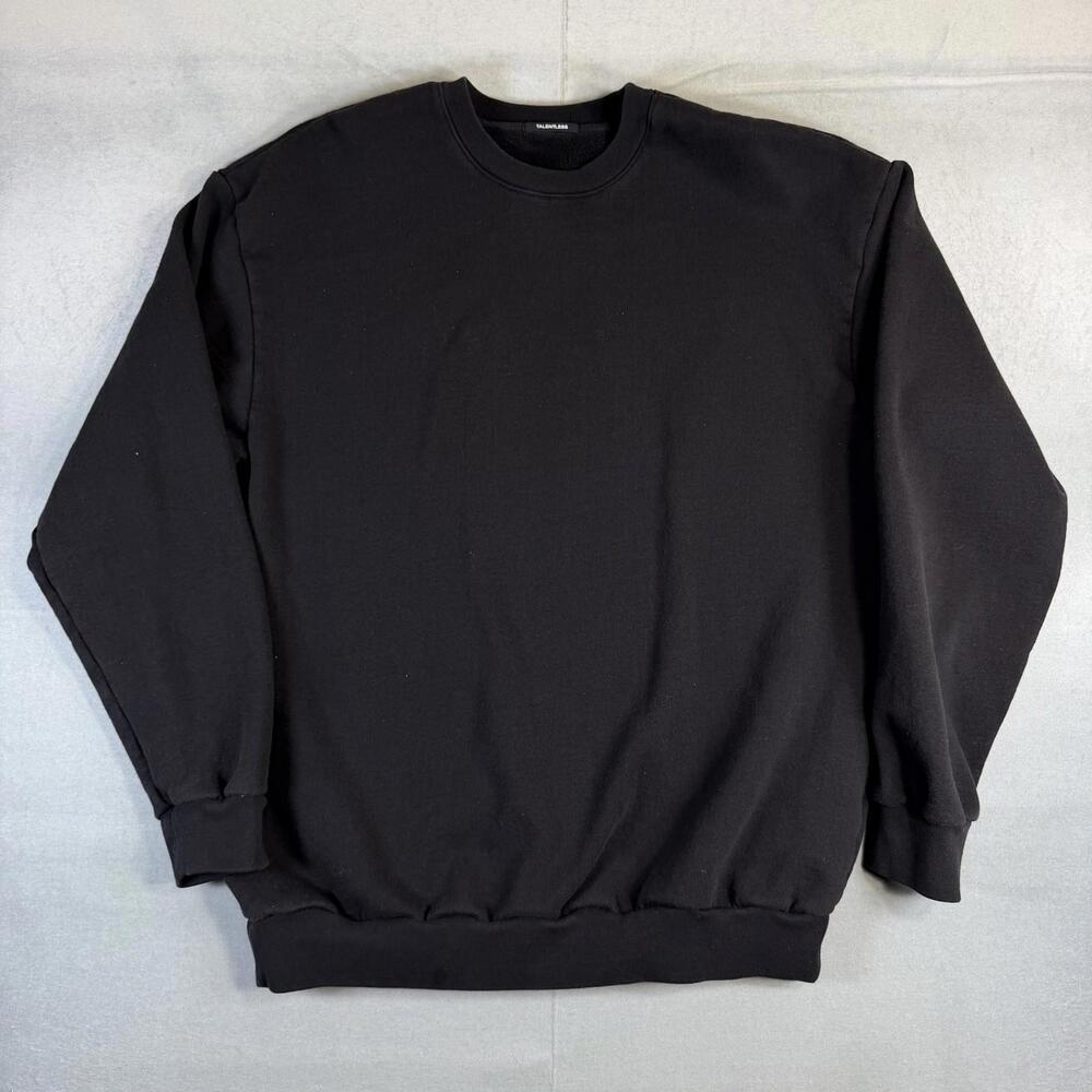 Talentless Sweatshirt Mens 2XL Black Heavyweight Crewneck Fleece 100% Cotton